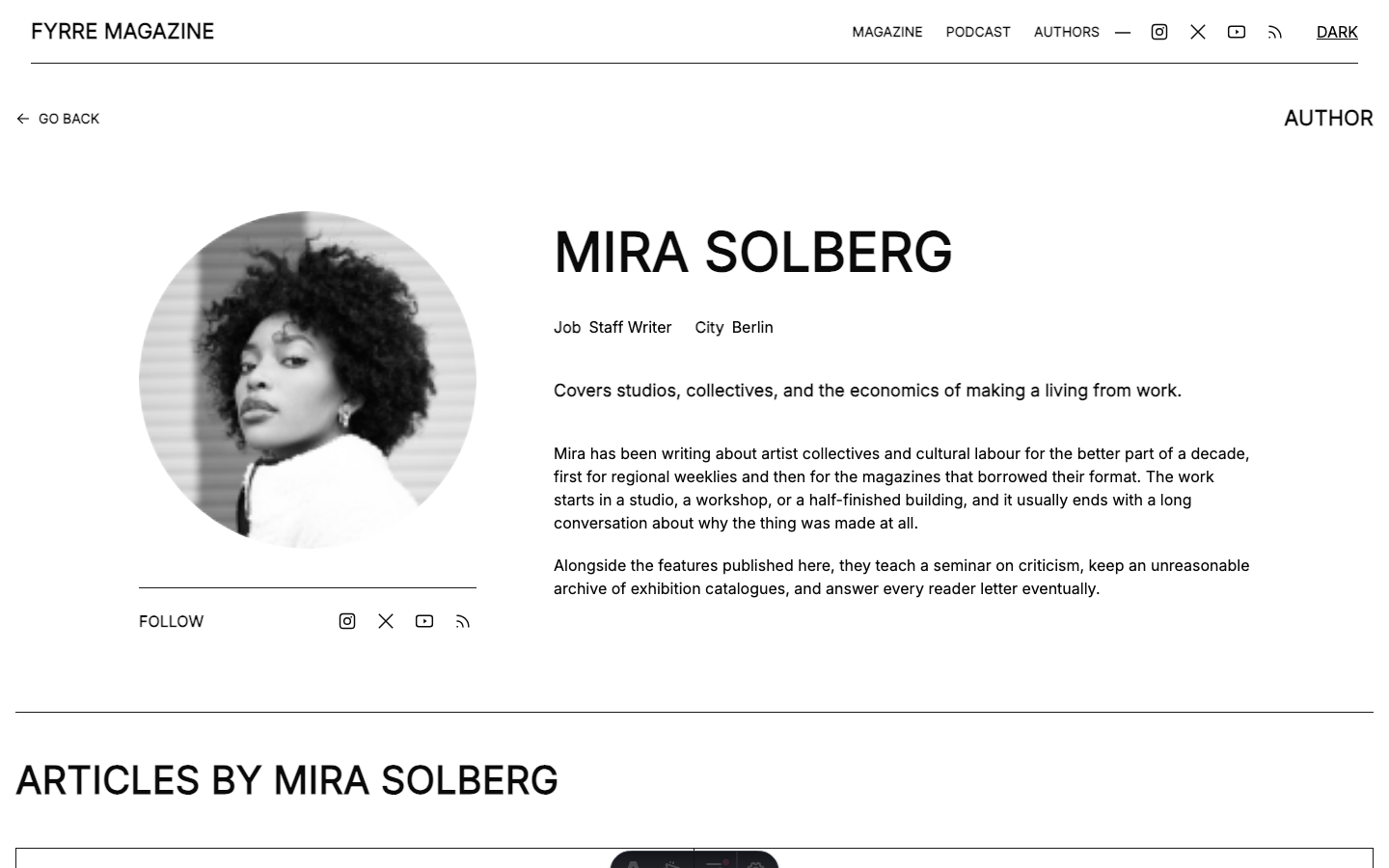Fyrre website template — page 4
