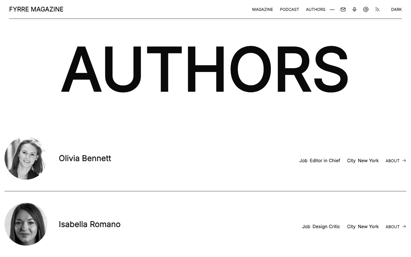 Fyrre website template preview 5