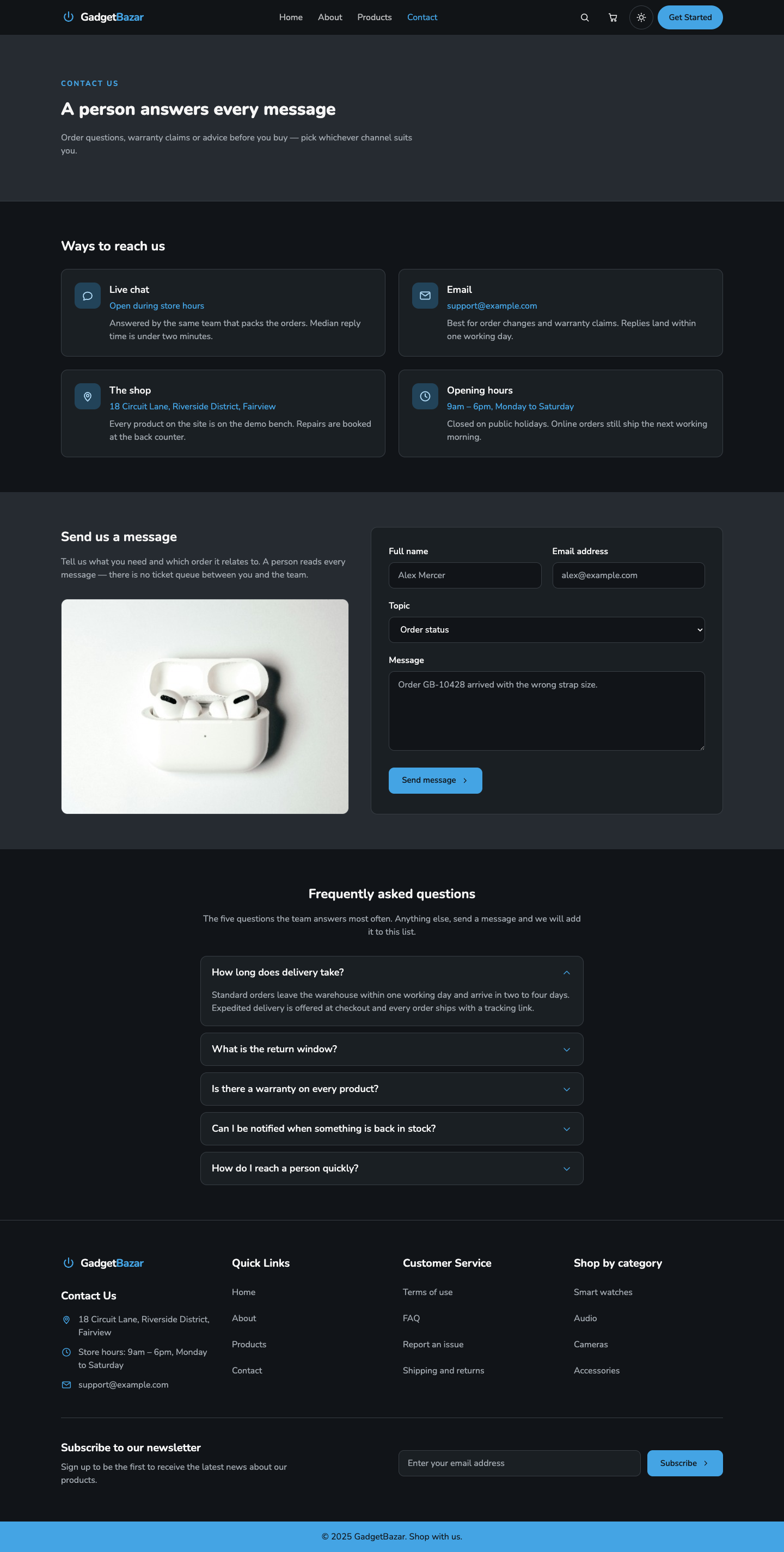 GadgetBazar website template preview 7