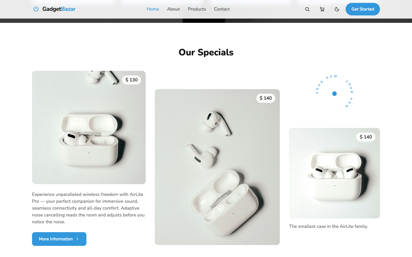 GadgetBazar website template preview 3