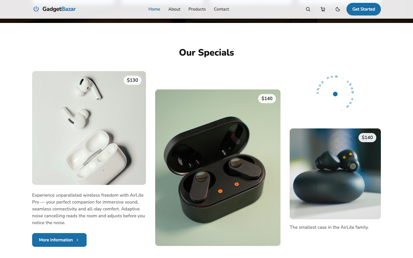 GadgetBazar website template preview 3