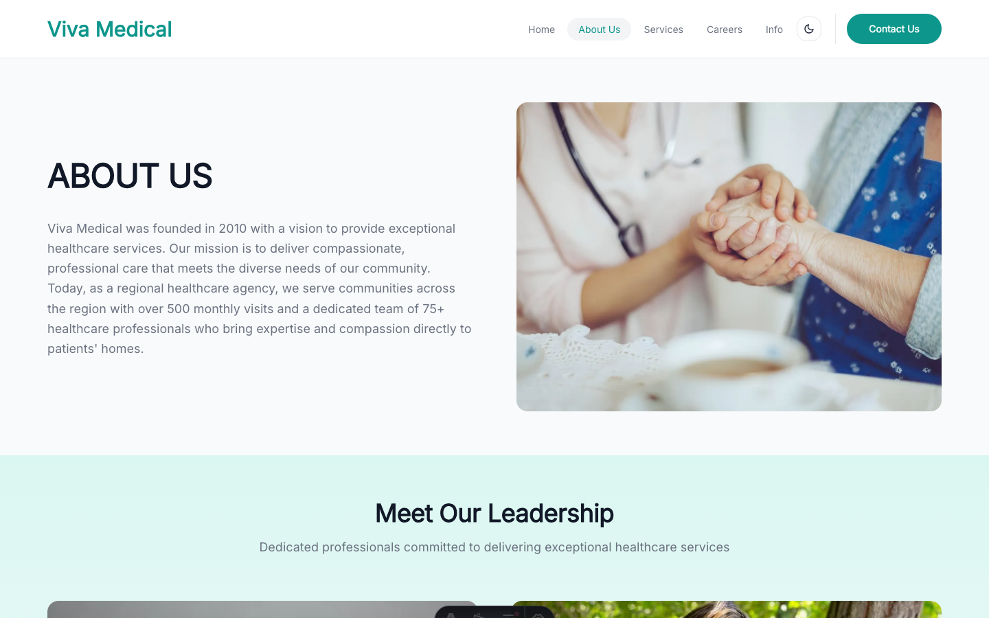 Viva Medical website template — page 3