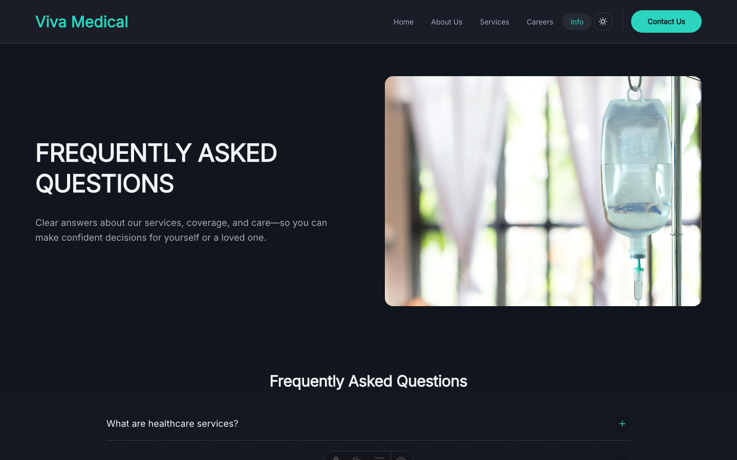 Viva Medical website template — page 6