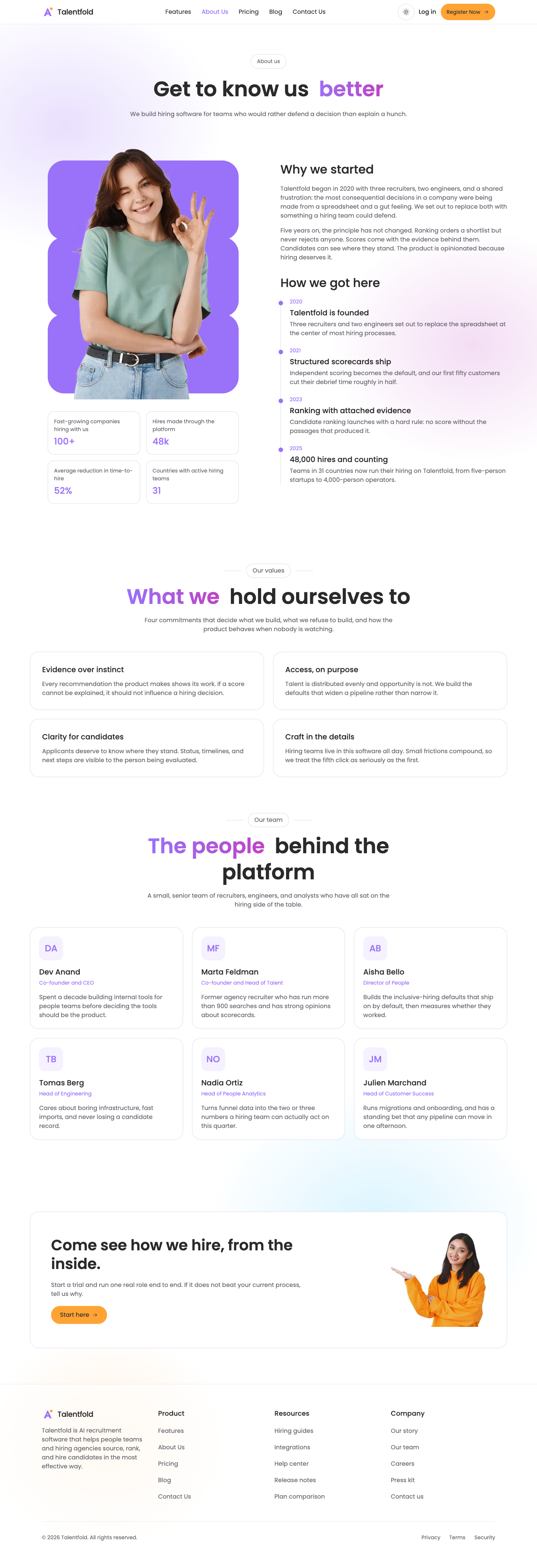 Talentfold website template preview 6