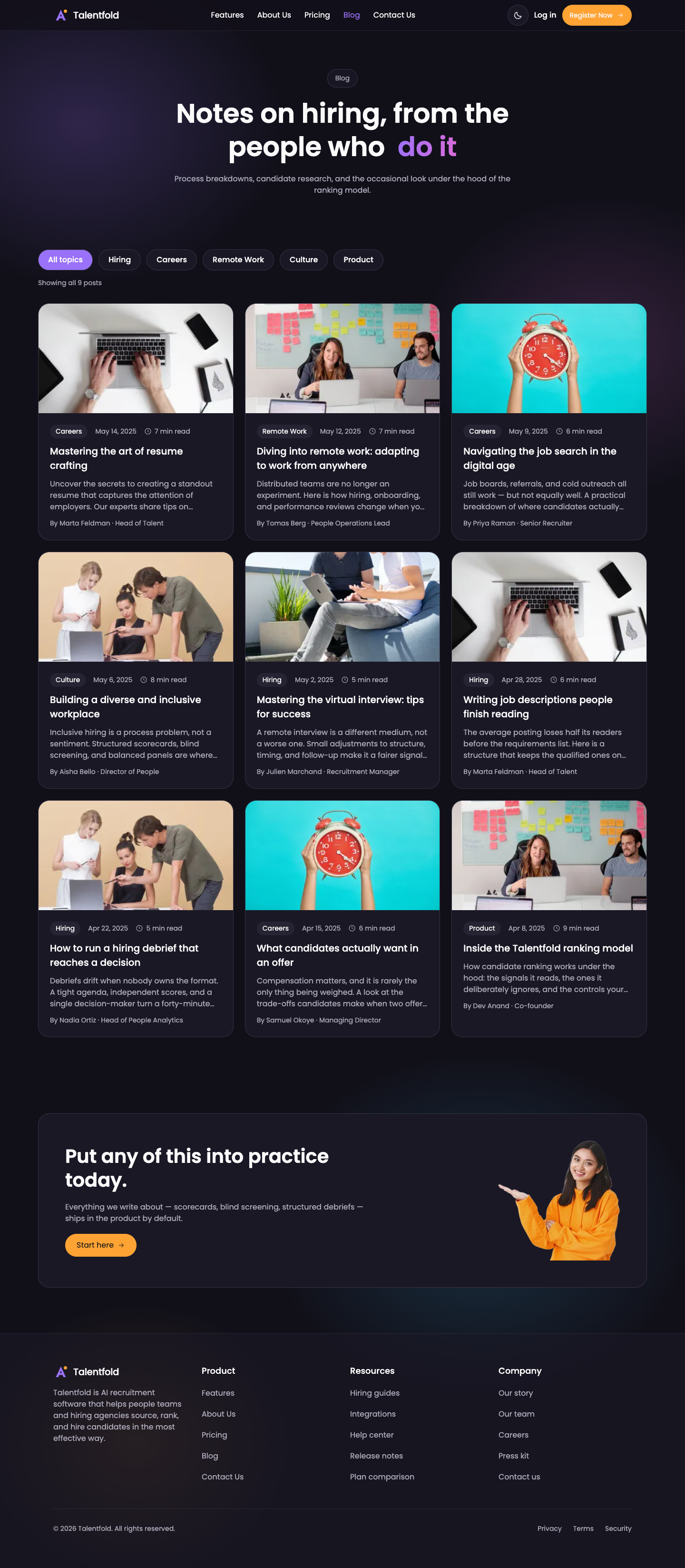 Talentfold website template preview 8
