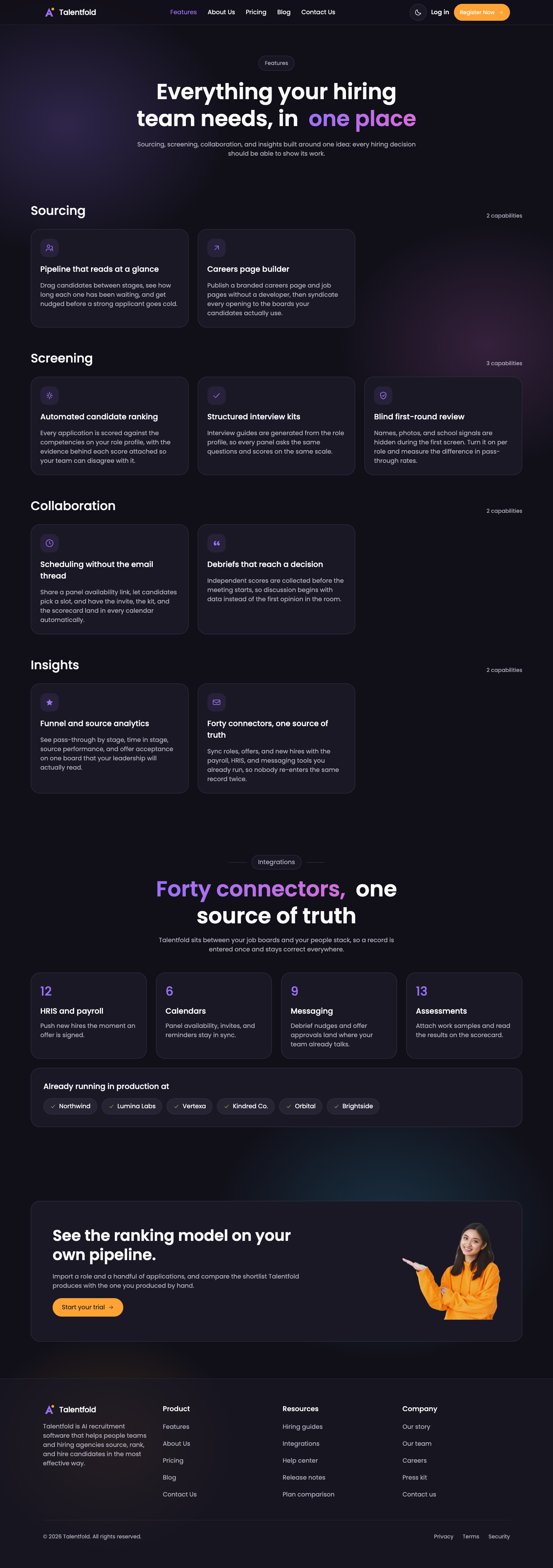 Talentfold website template preview 10