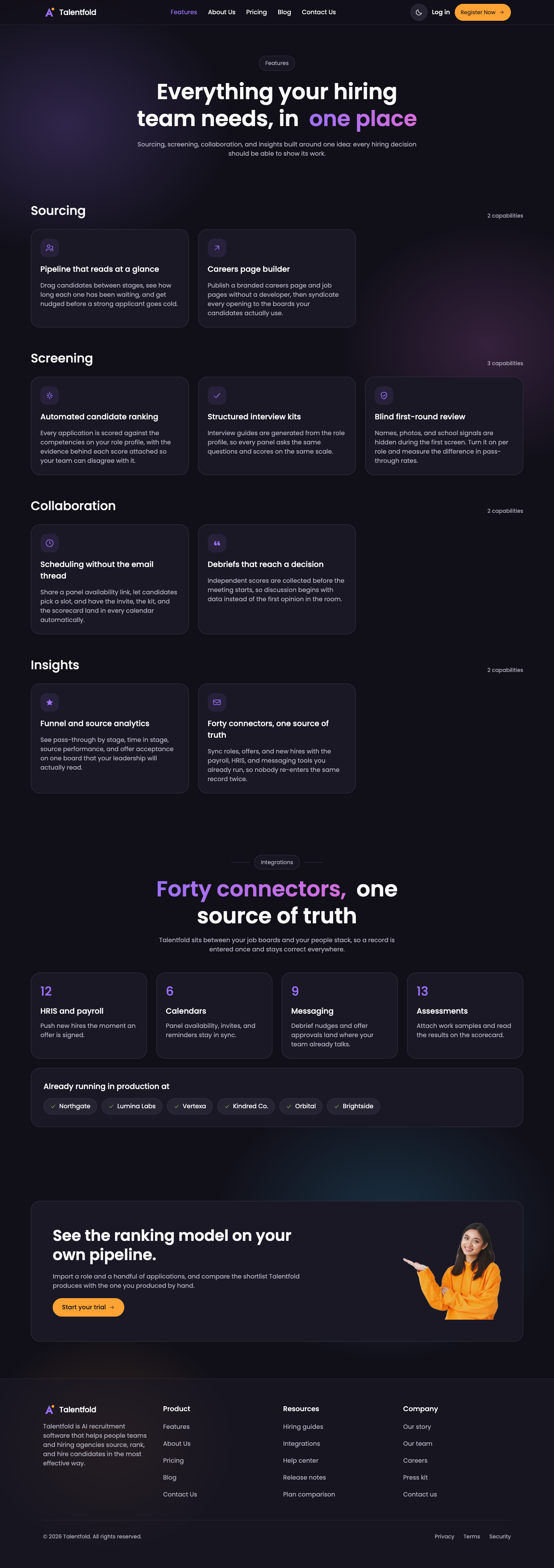 Talentfold website template preview 10