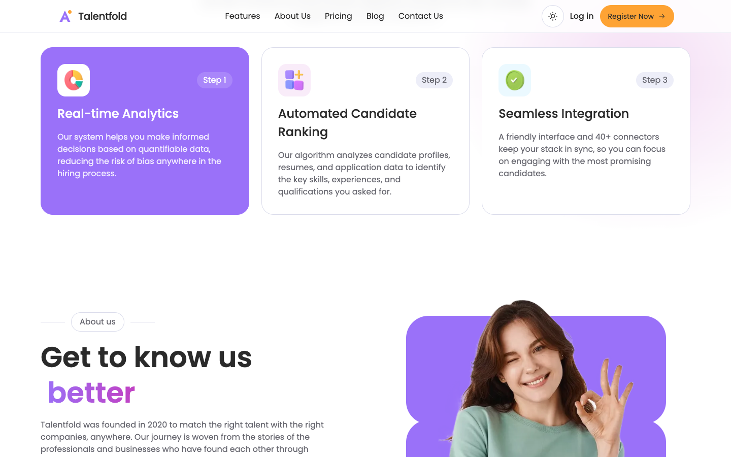 Talentfold website template preview 3