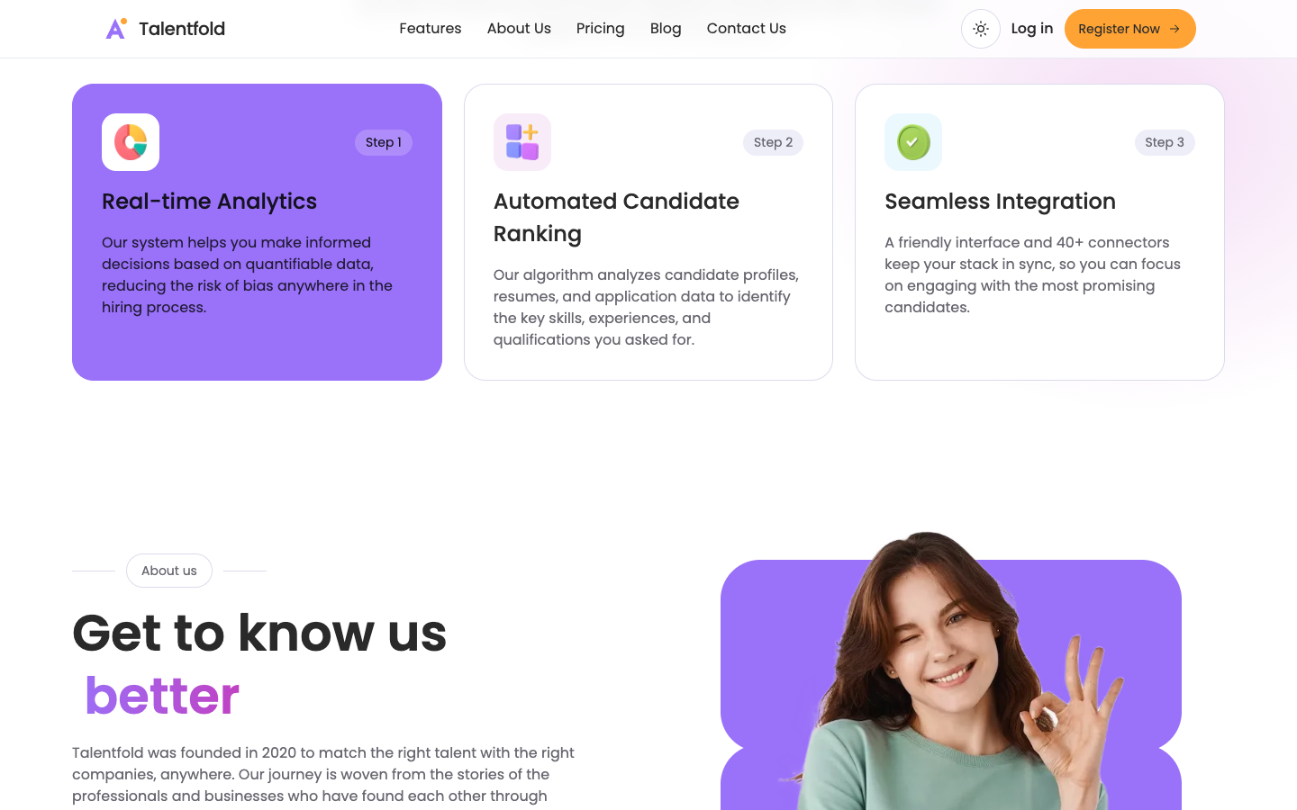 Talentfold website template preview 3