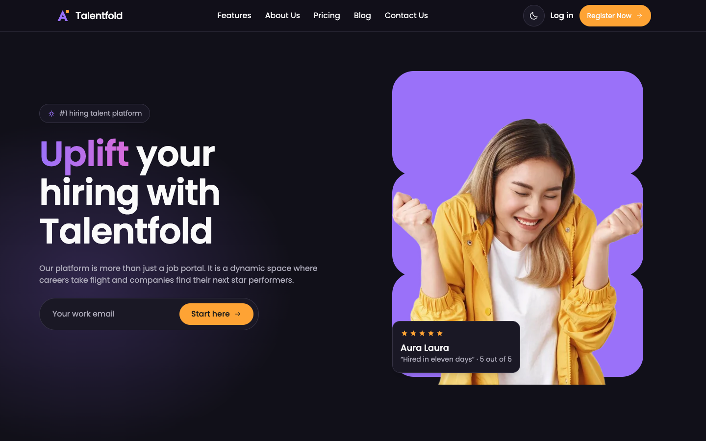 Talentfold website template preview 2