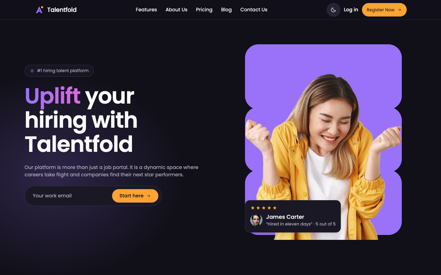 Talentfold website template preview 2
