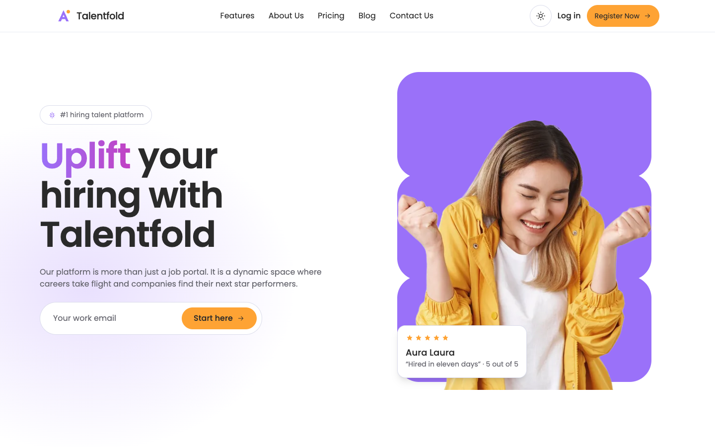 Talentfold website template preview