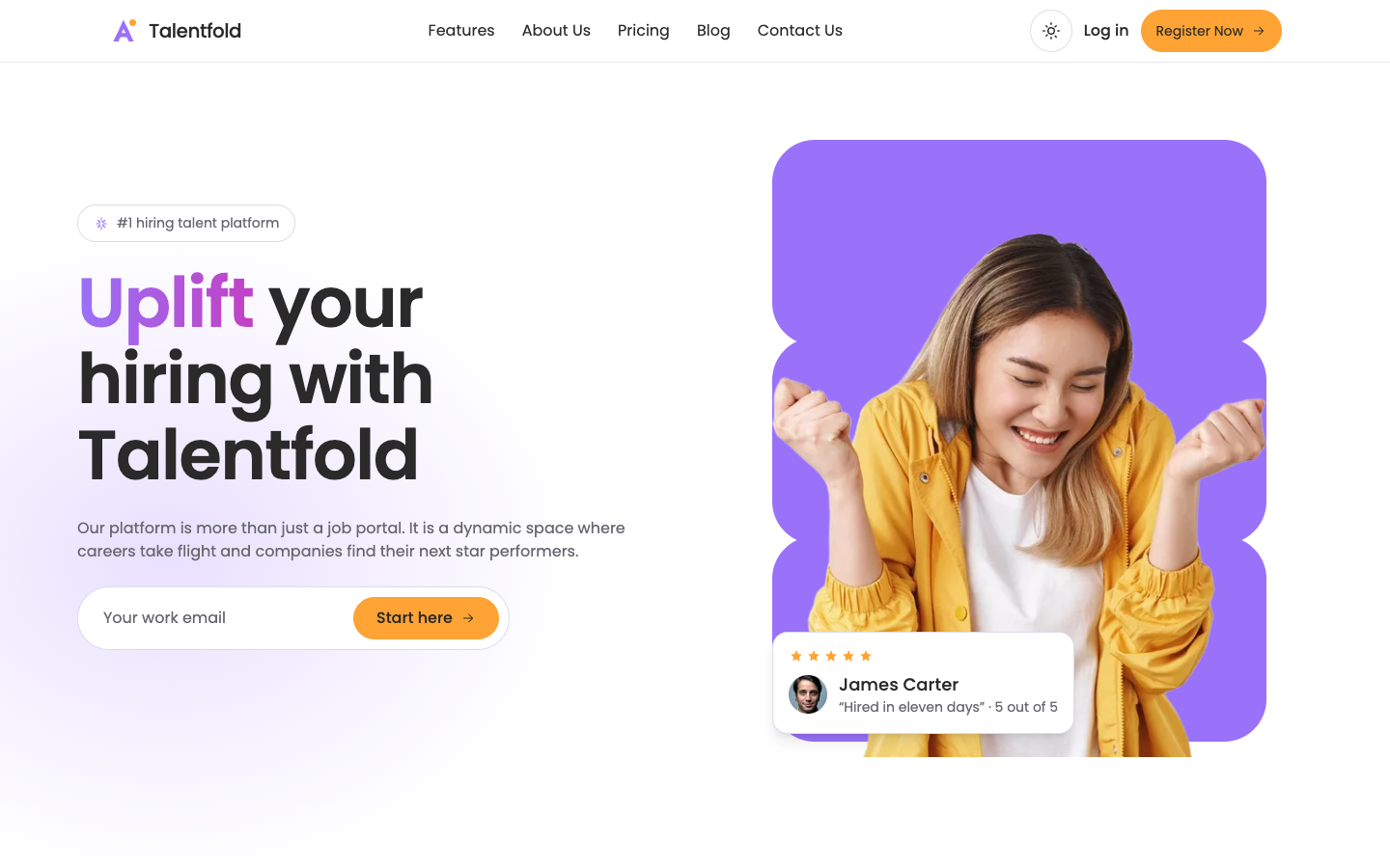 Talentfold website template preview
