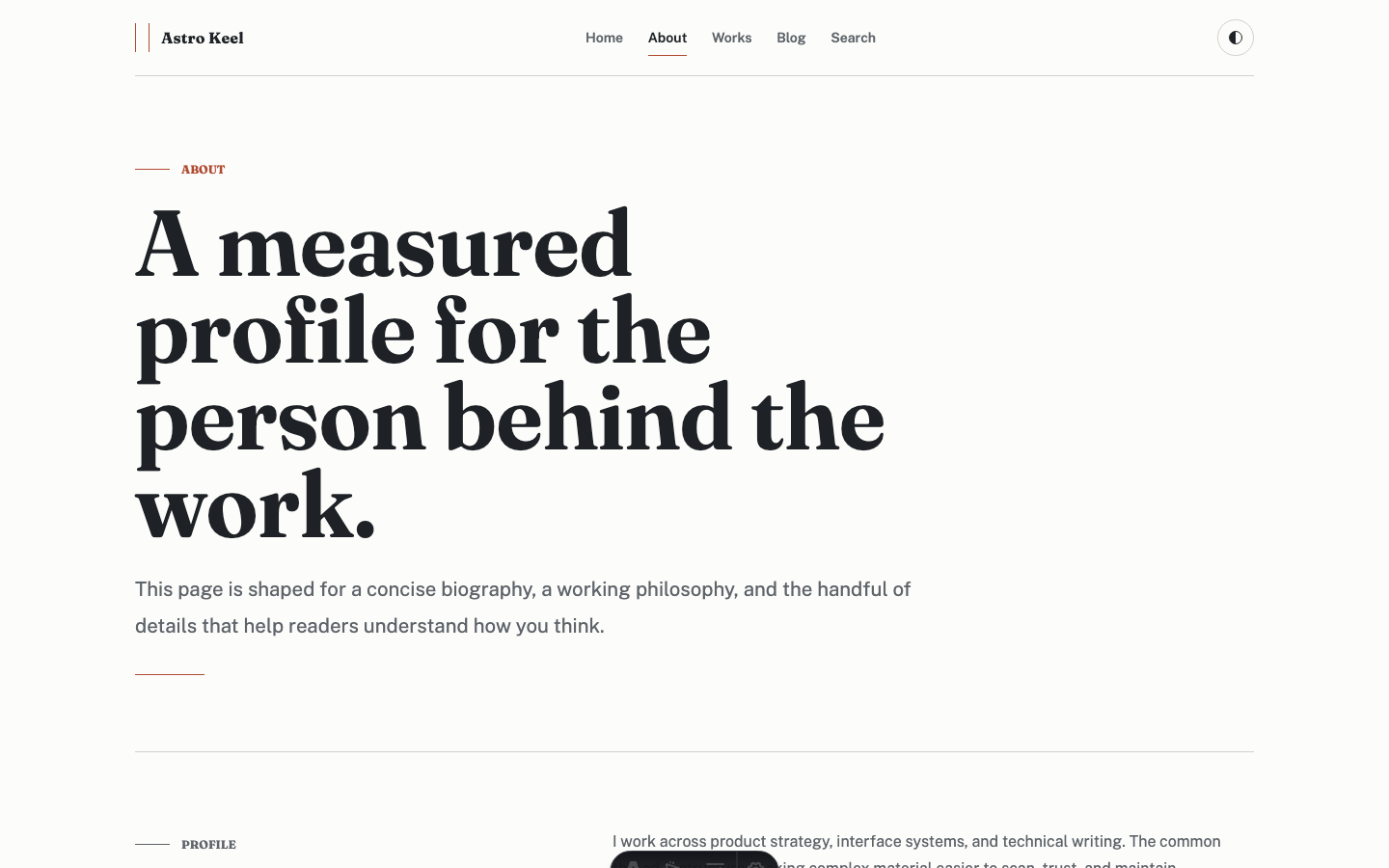 Keel website template — page 3