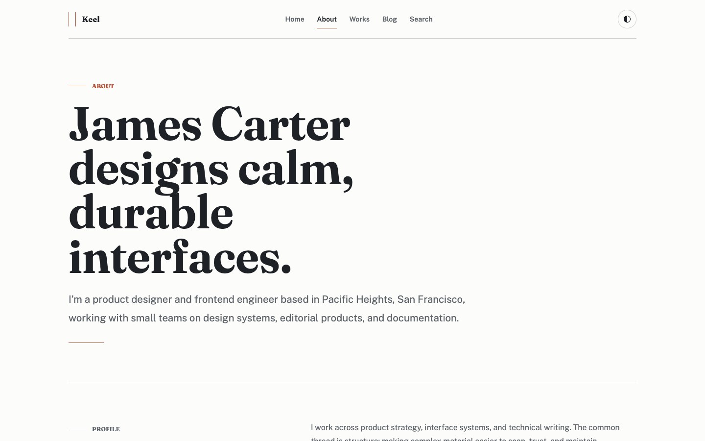 Keel website template preview 3