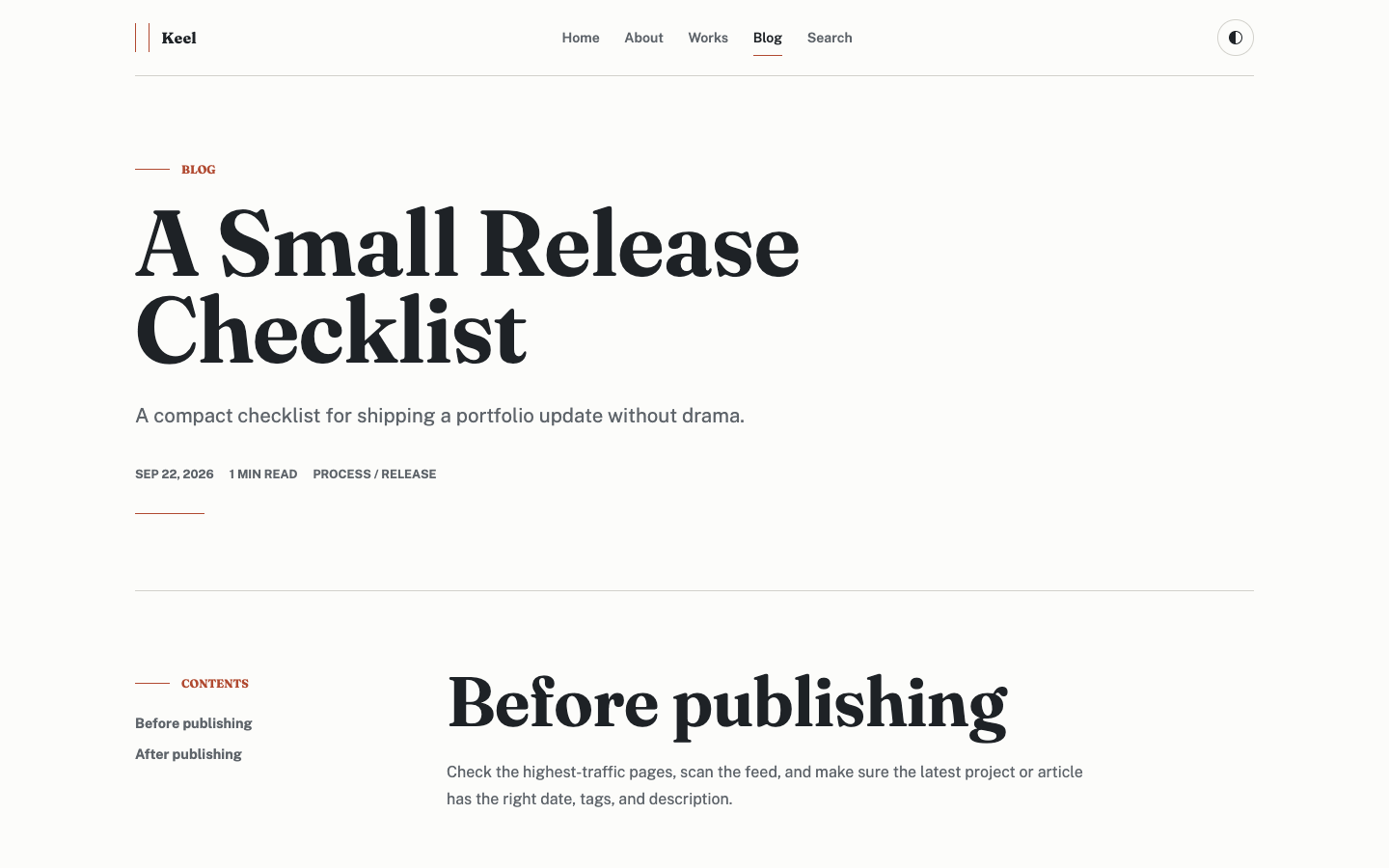Keel website template preview 4