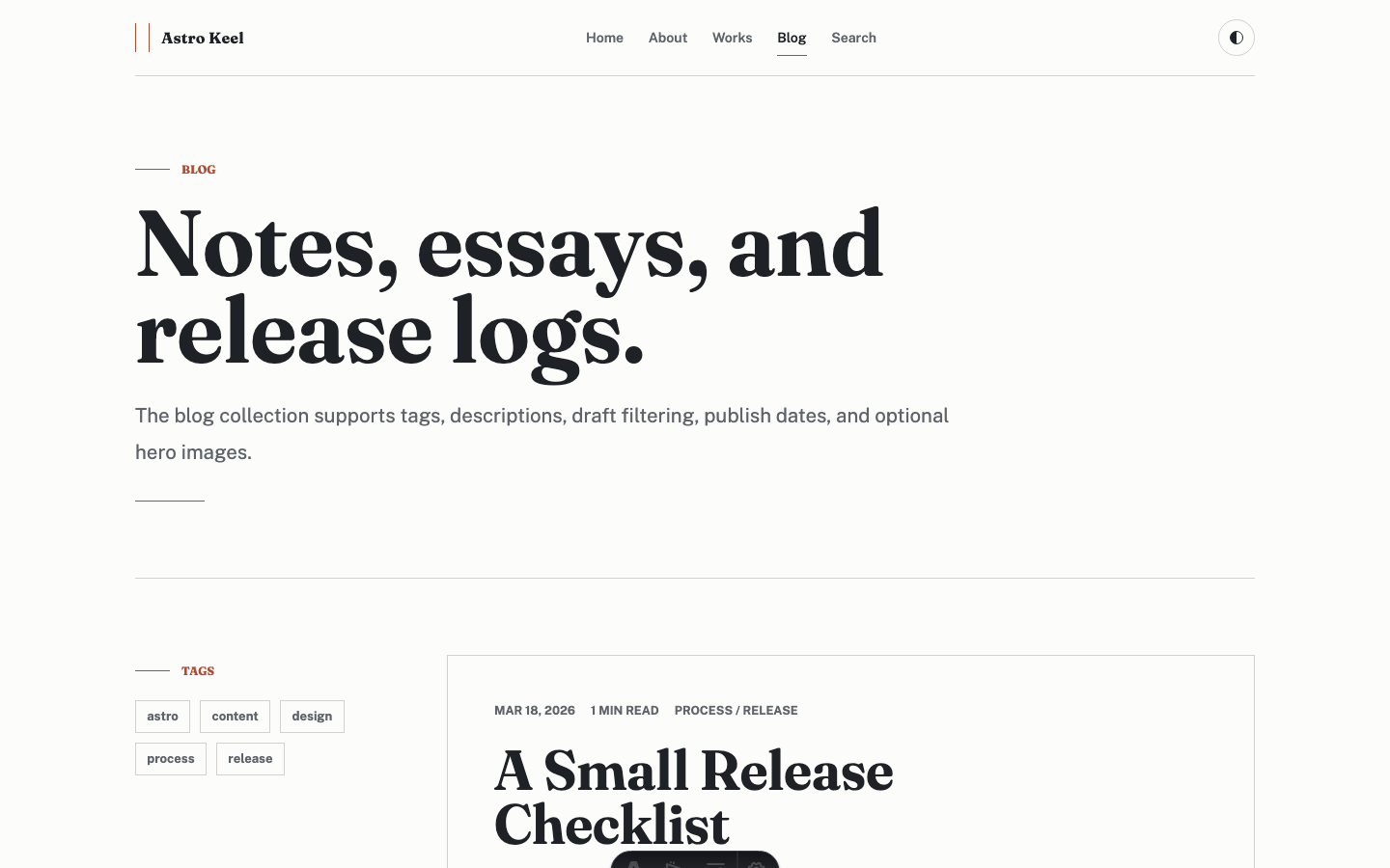 Keel website template — page 5
