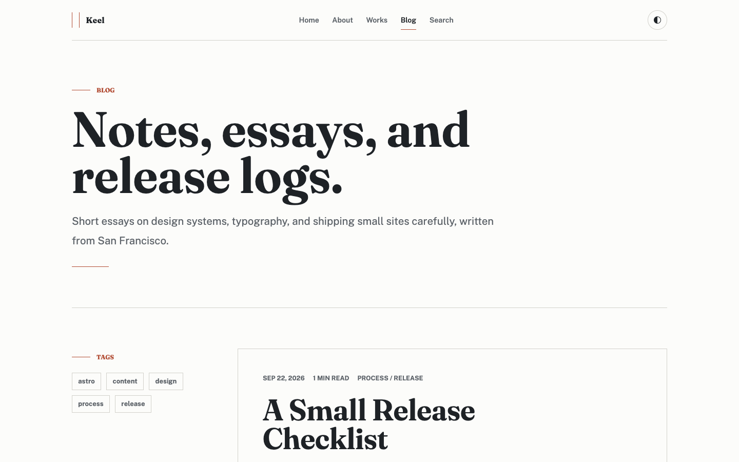 Keel website template preview 5