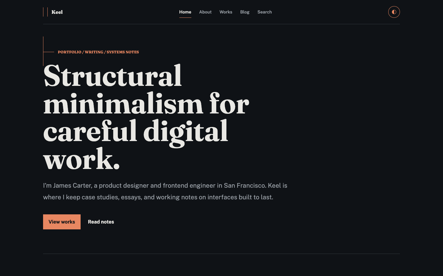 Keel website template preview 2