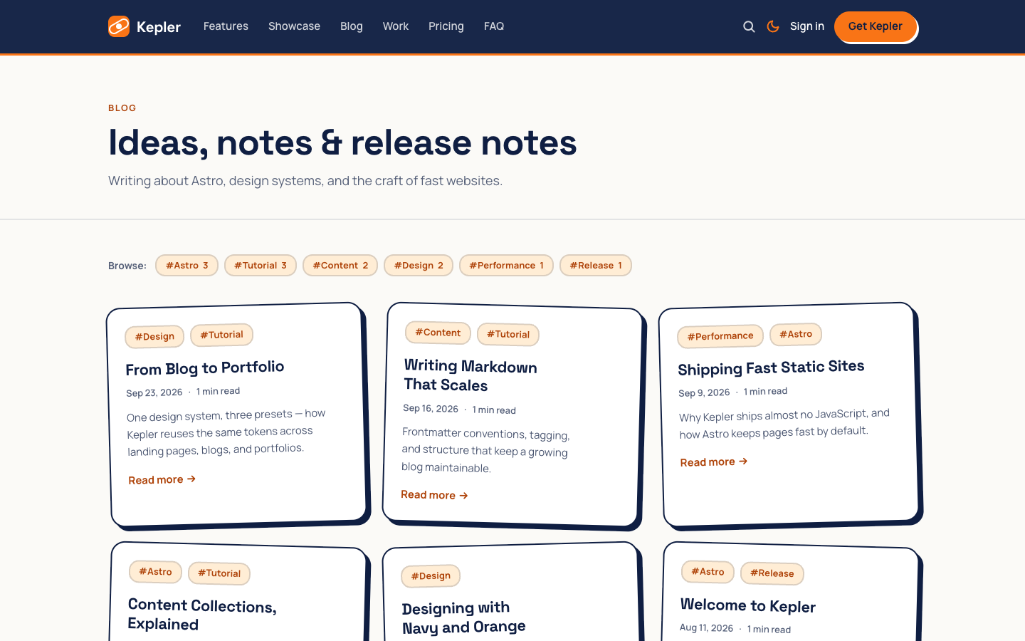 Kepler website template preview 3