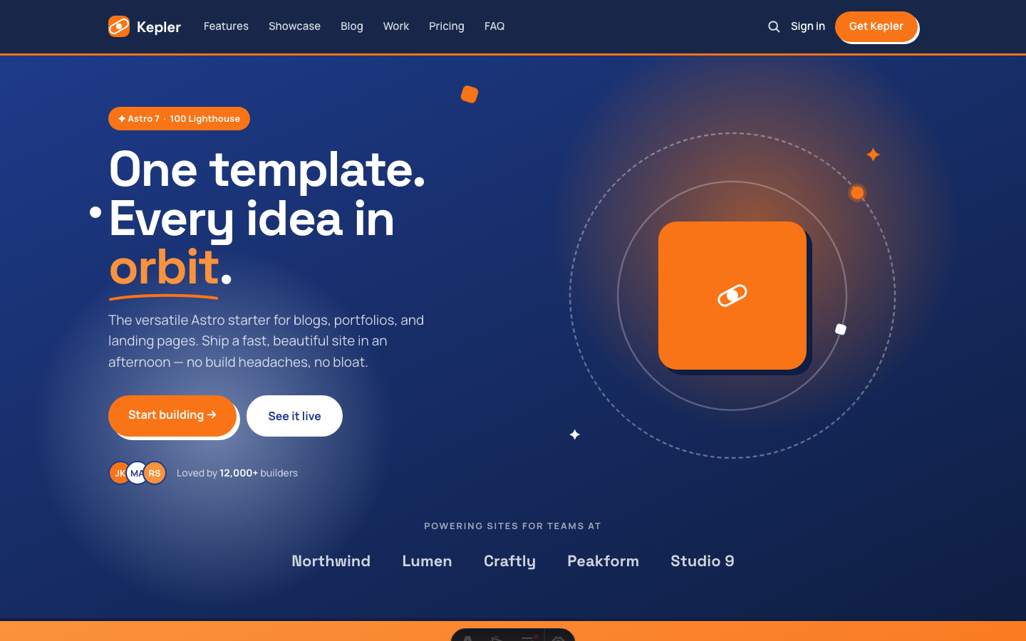 Kepler website template — page 2