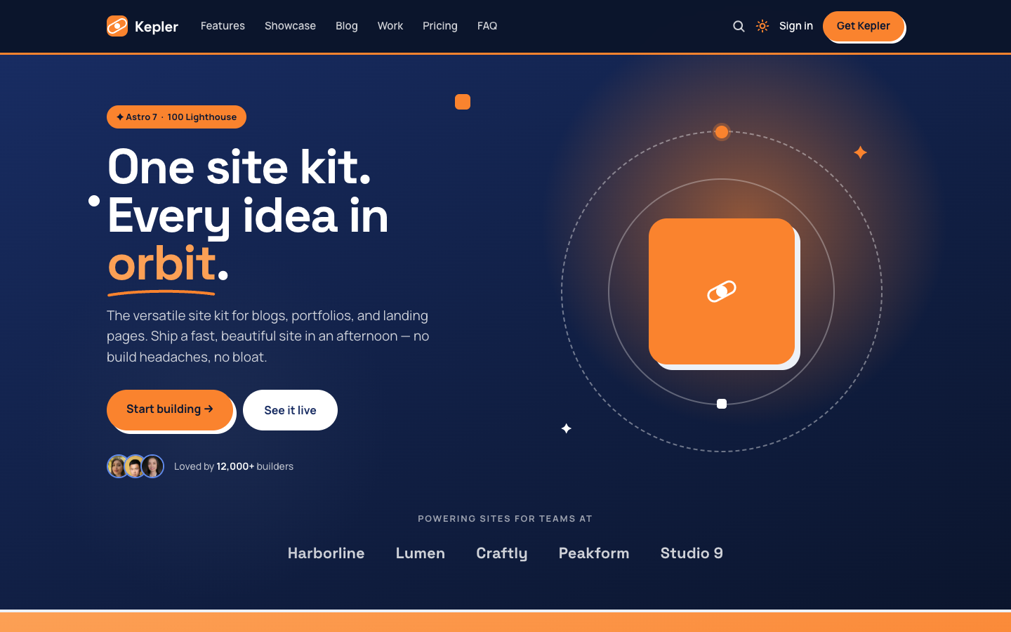 Kepler website template preview 2
