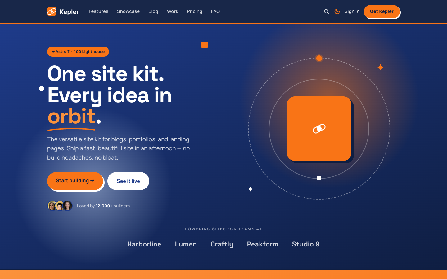 Kepler website template preview