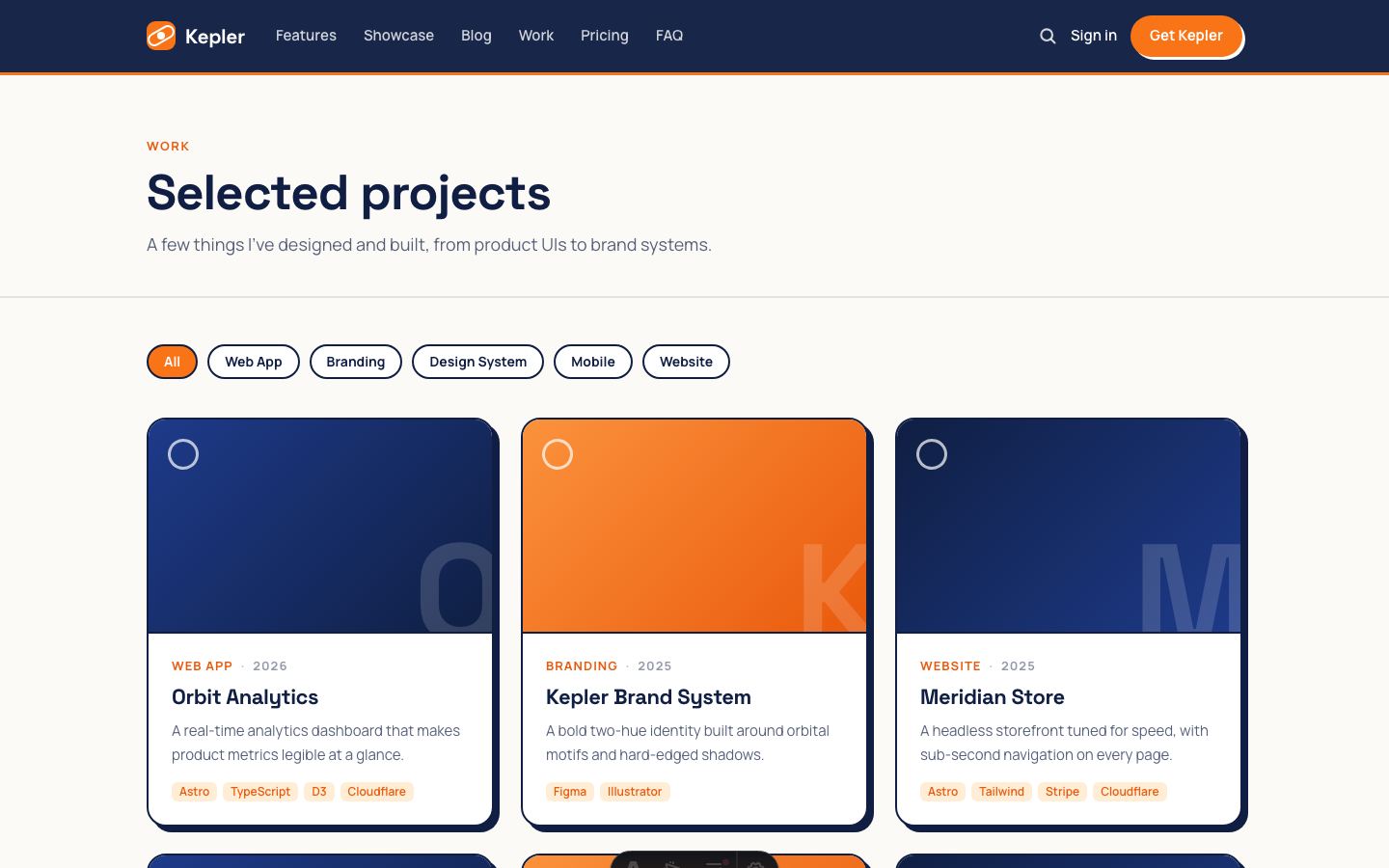 Kepler website template — page 4