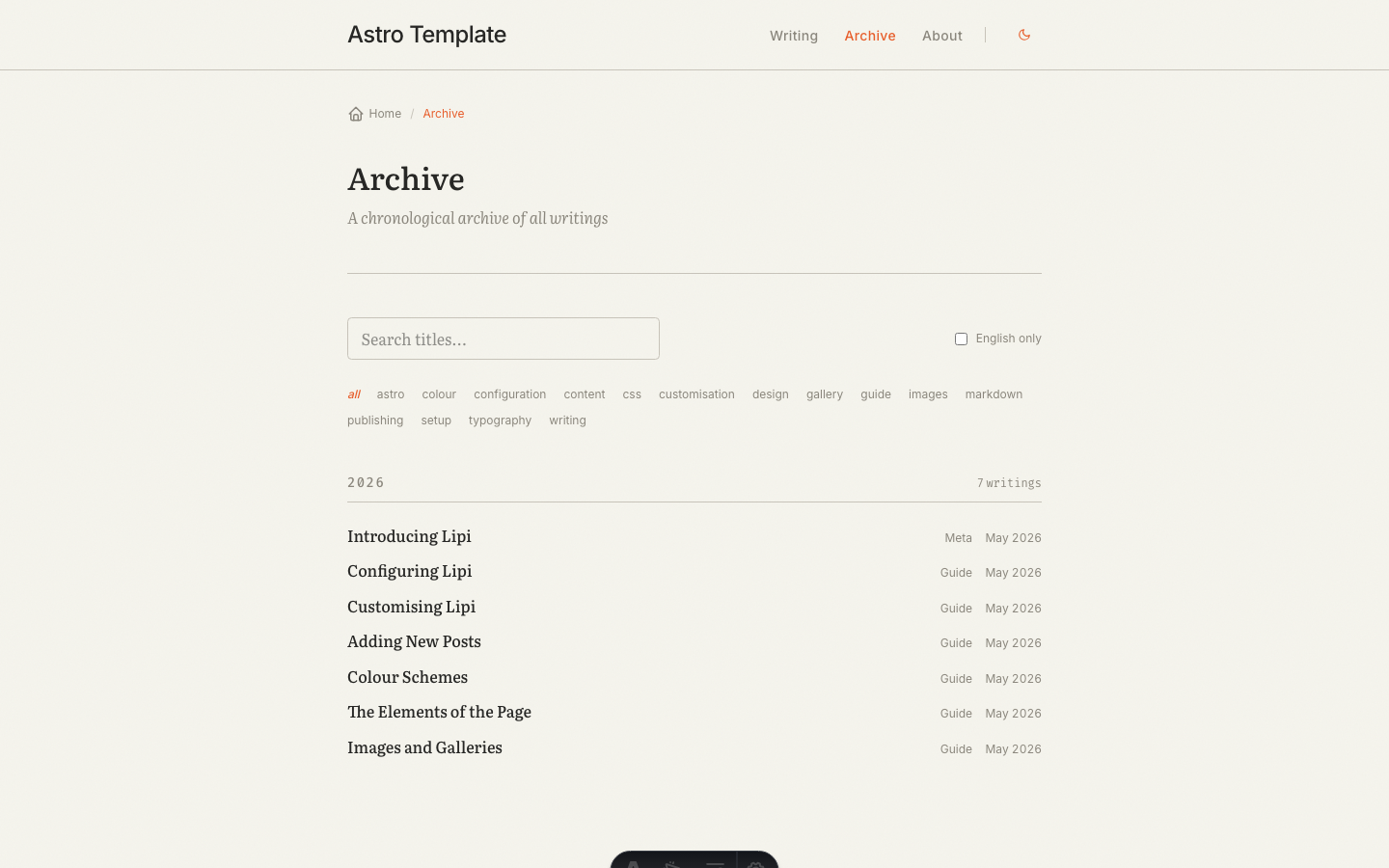 Lipi website template — page 4