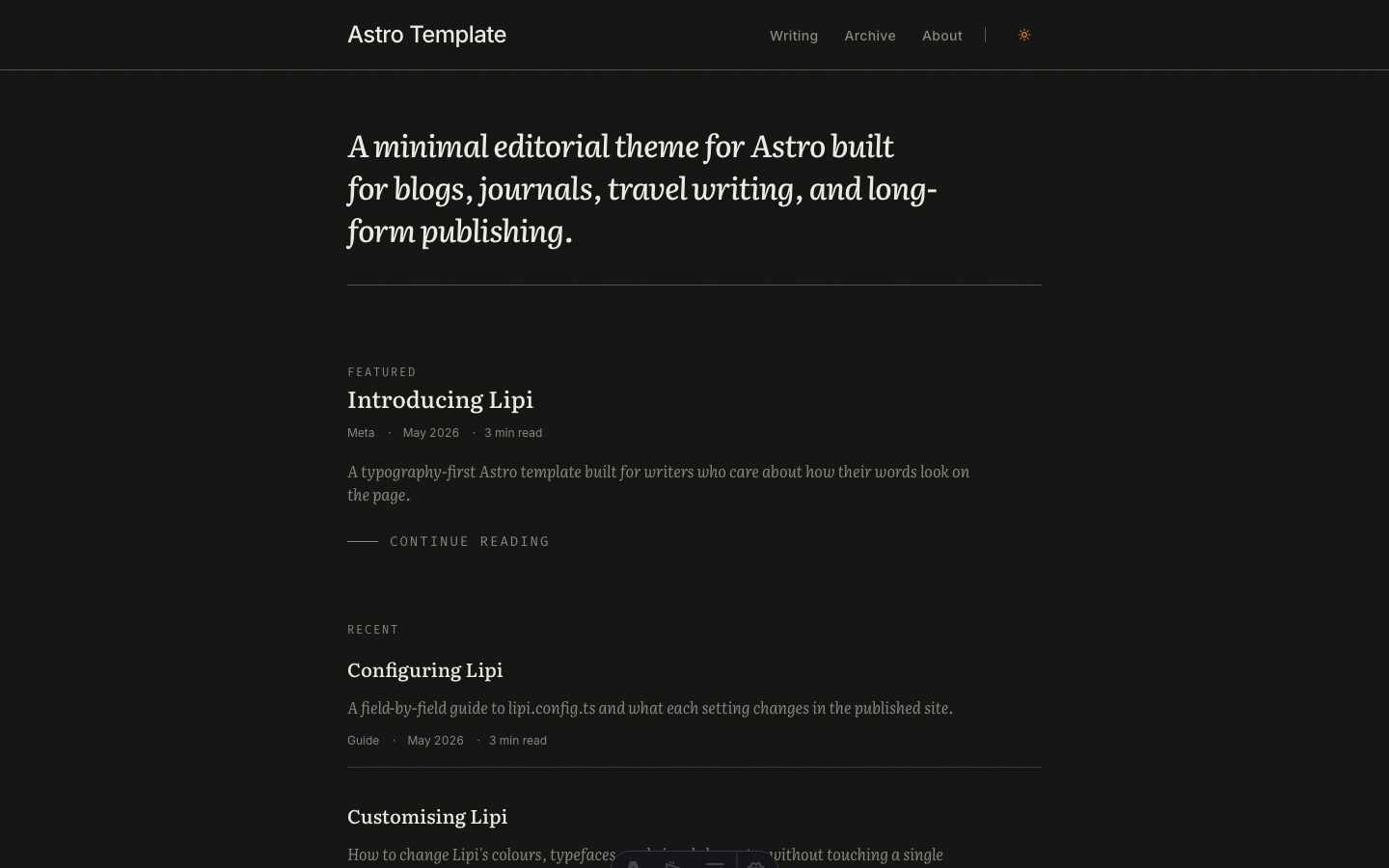 Lipi website template — page 2