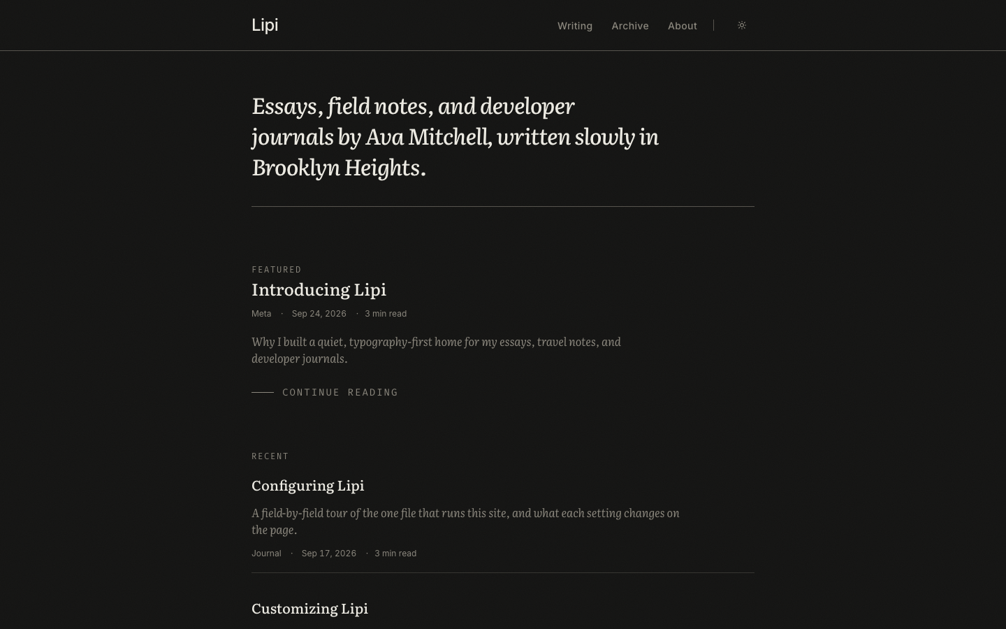 Lipi website template preview 2