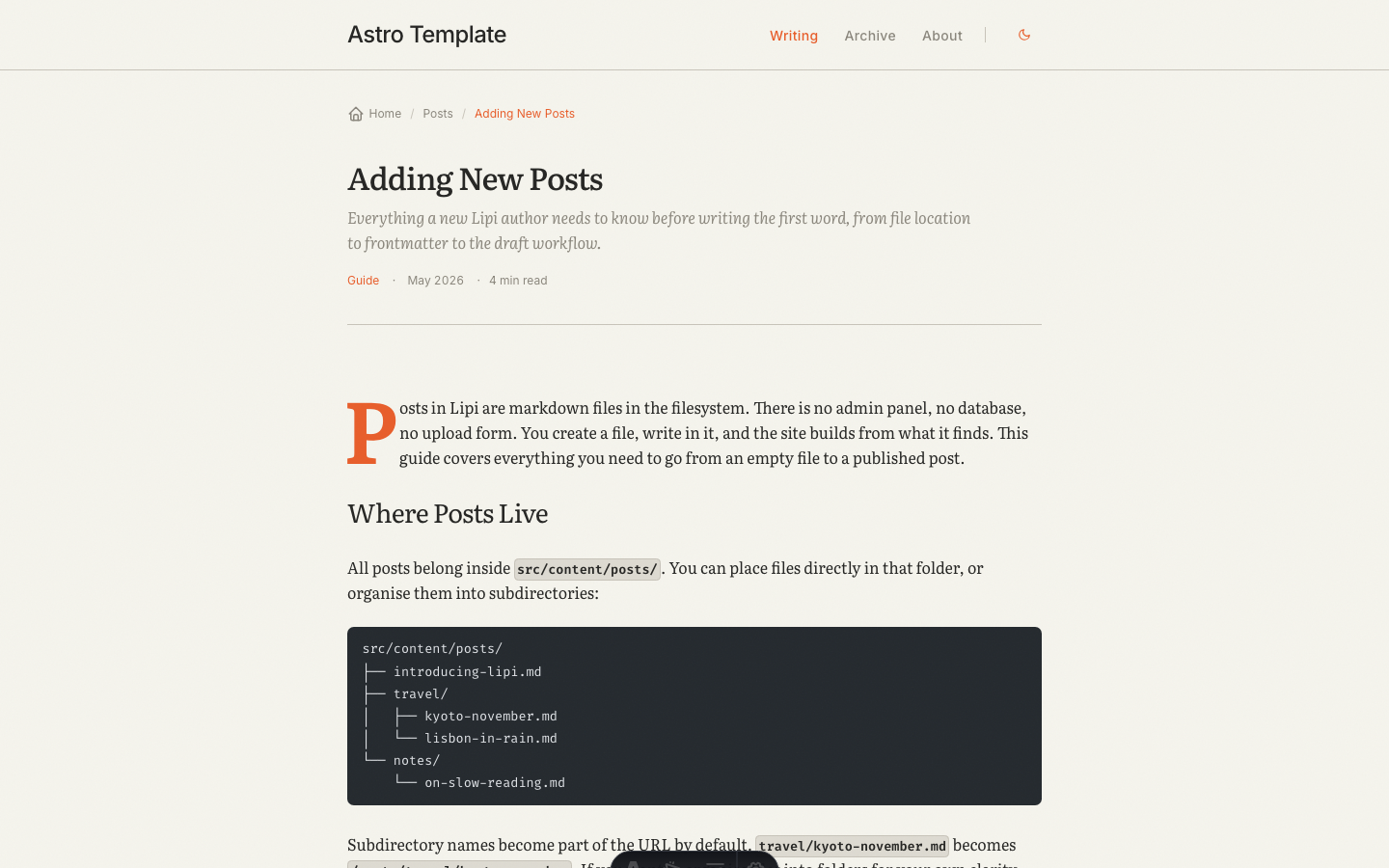 Lipi website template — page 5