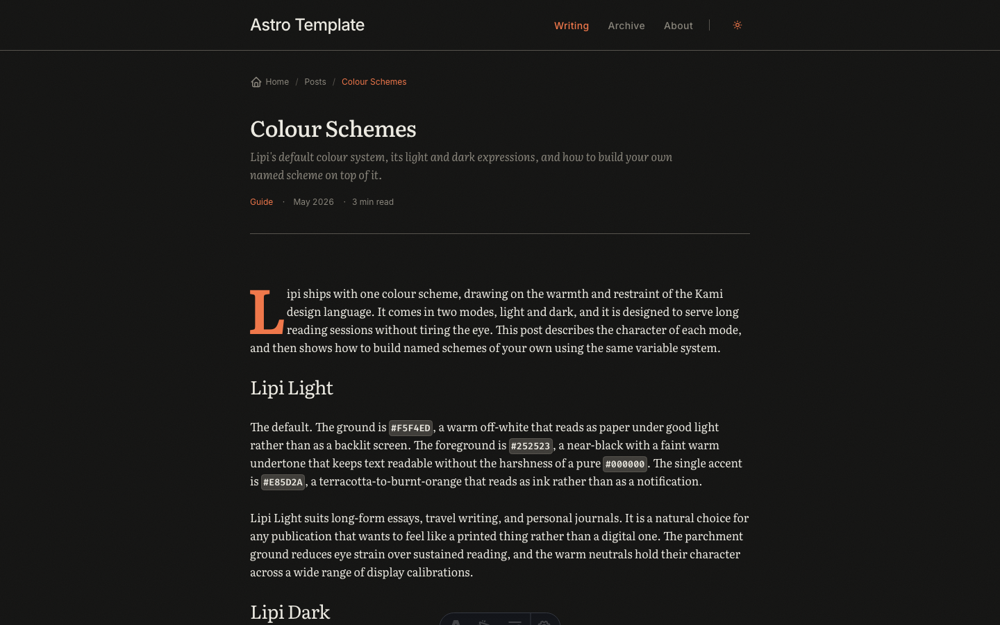 Lipi website template — page 6