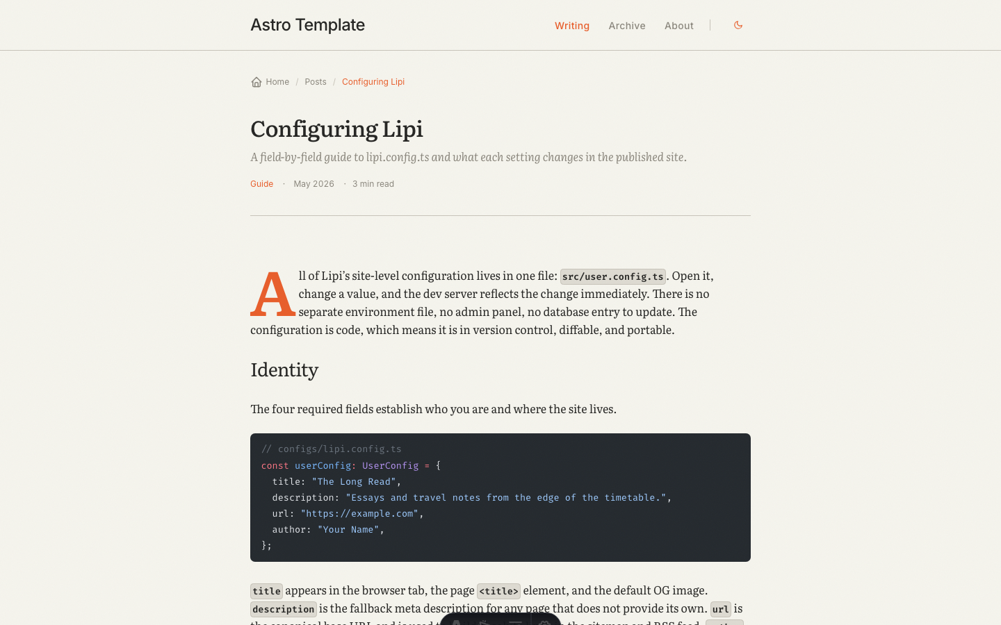 Lipi website template — page 7