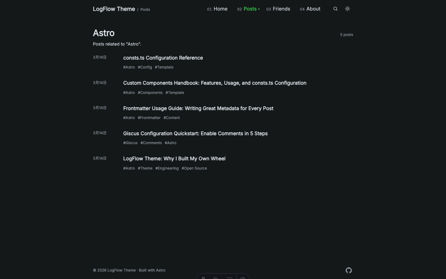 LogFlow website template — page 5