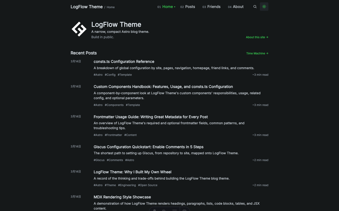LogFlow website template — page 2