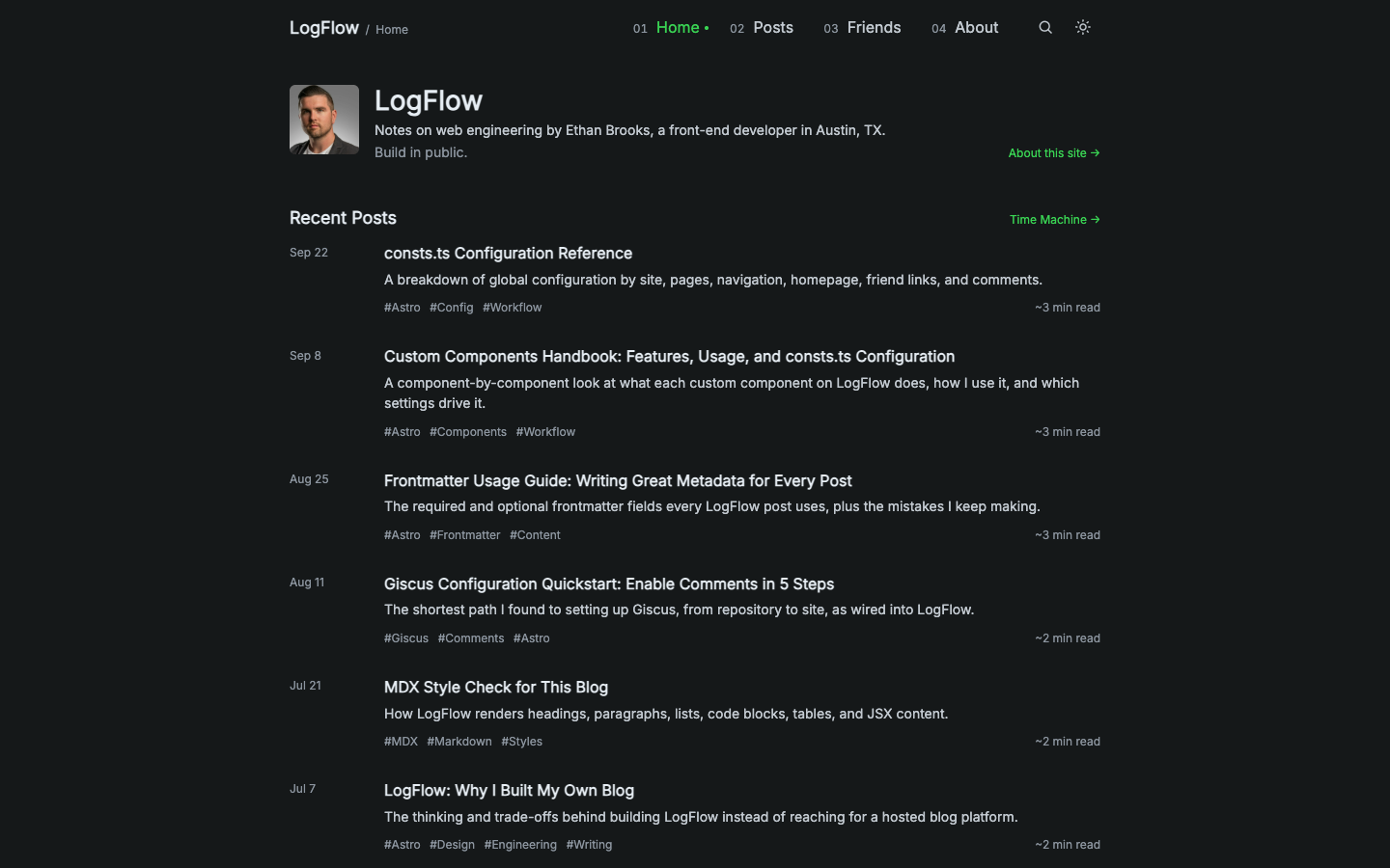 LogFlow website template preview 2