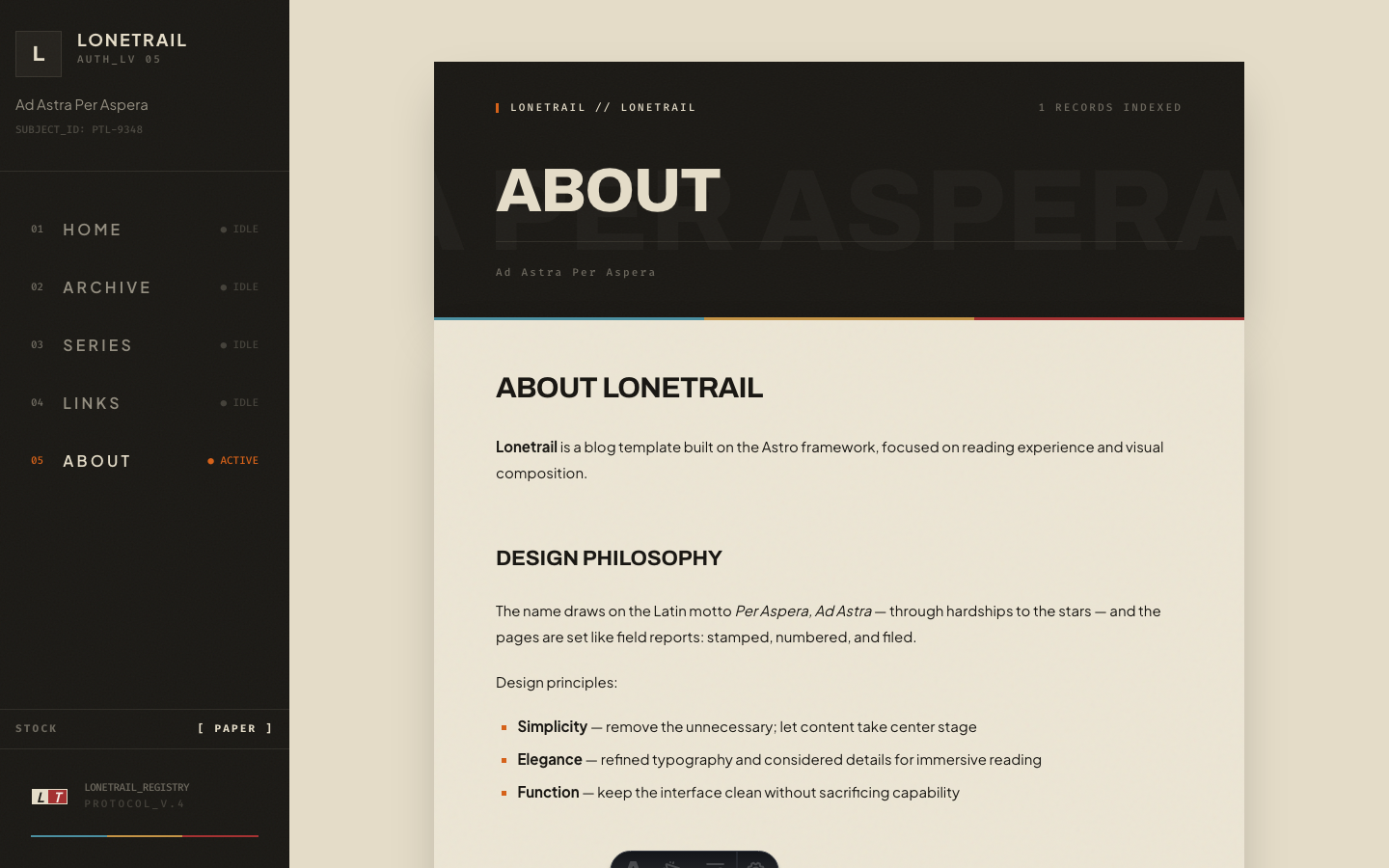 Lonetrail website template — page 3