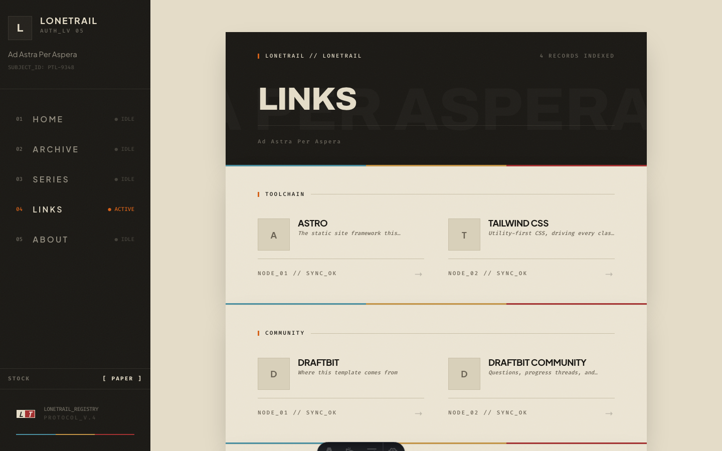 Lonetrail website template — page 5