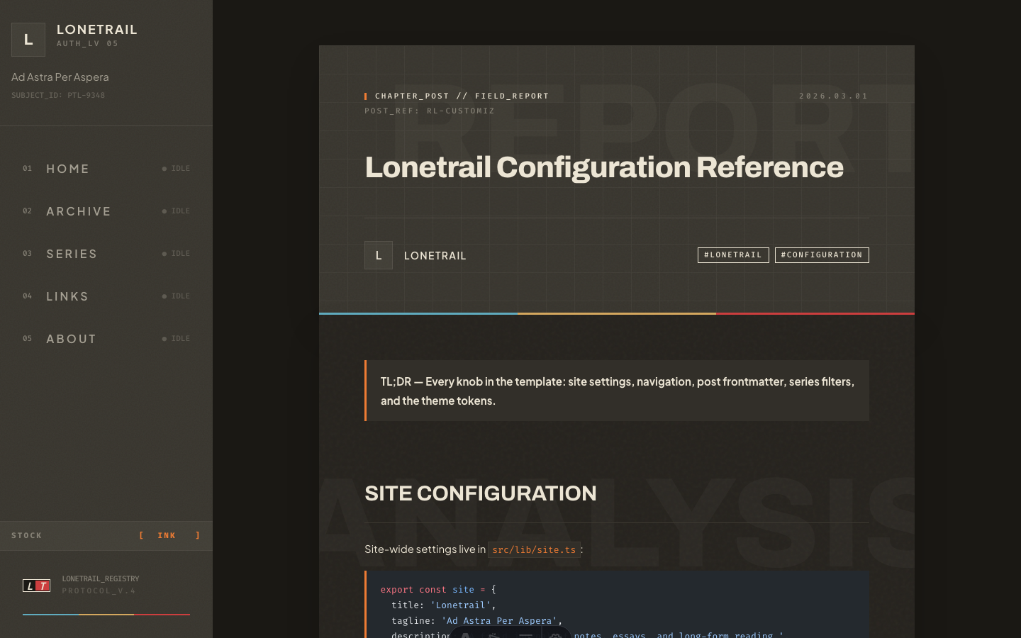 Lonetrail website template — page 7