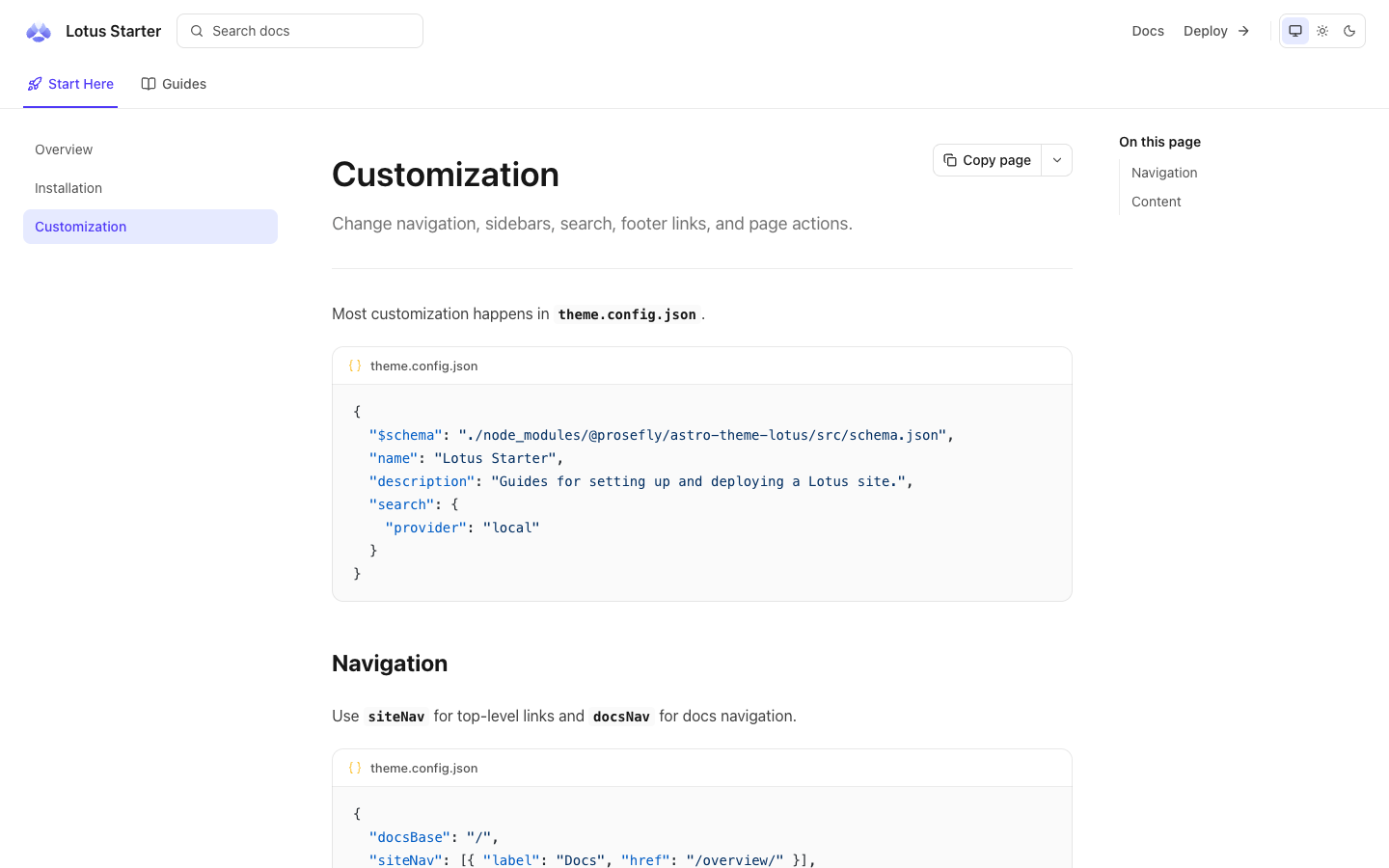 Lotus Docs website template preview 2