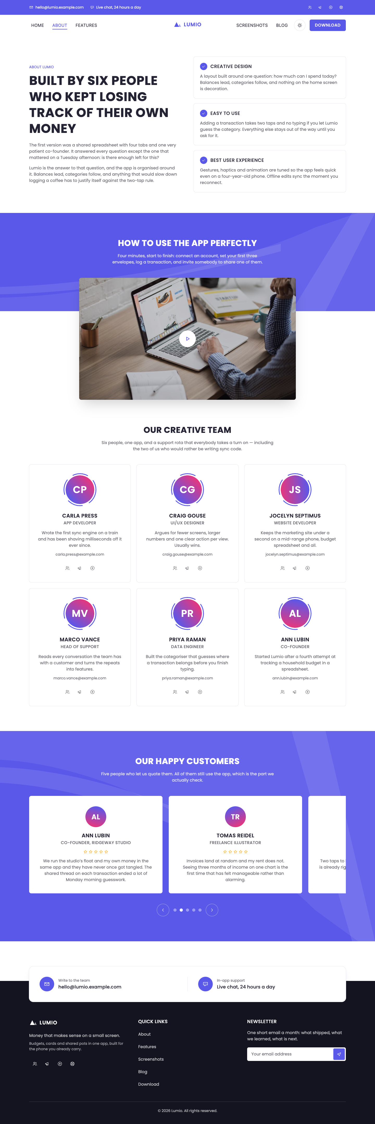 Lumio website template preview 6