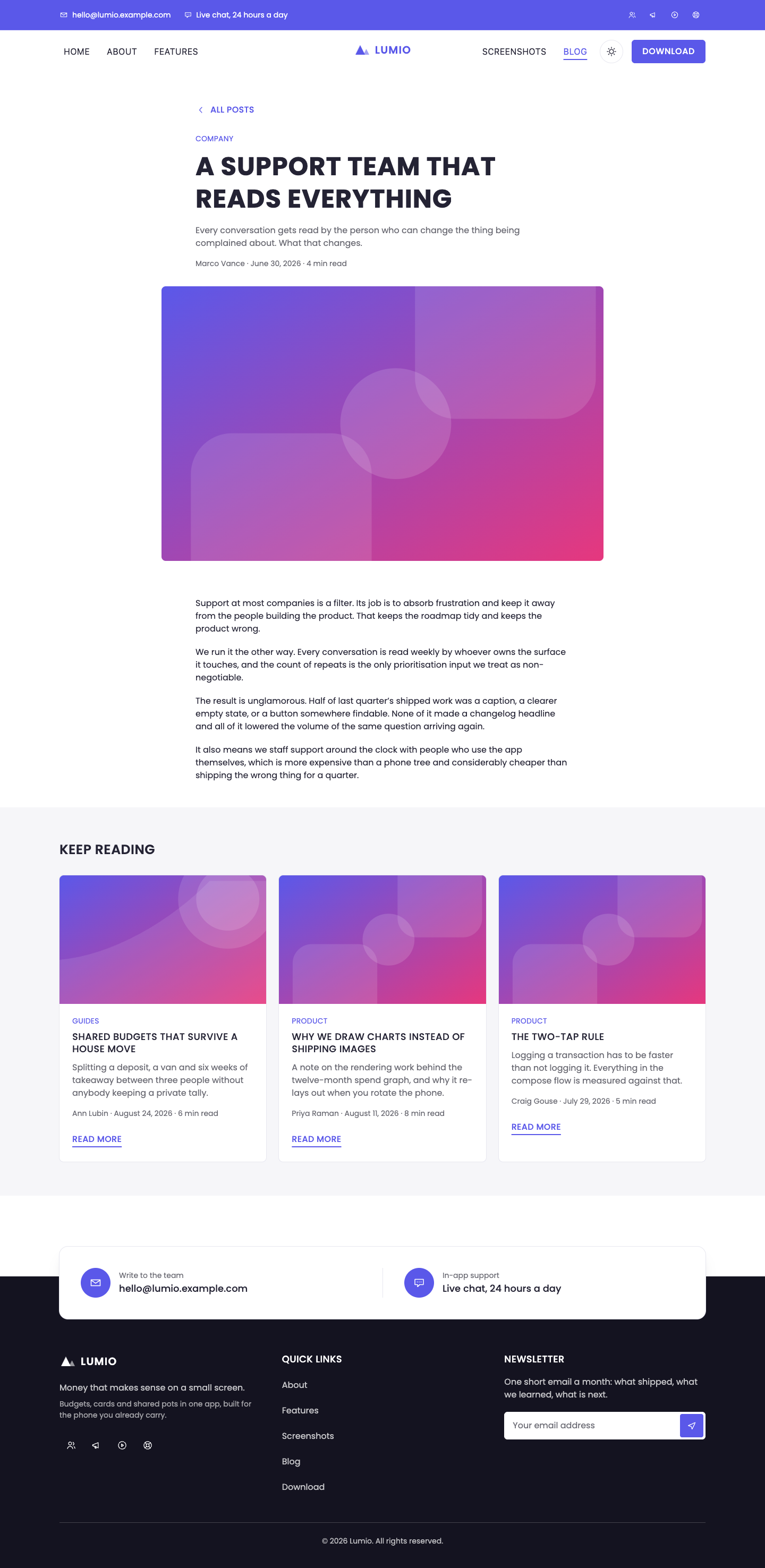 Lumio website template preview 7