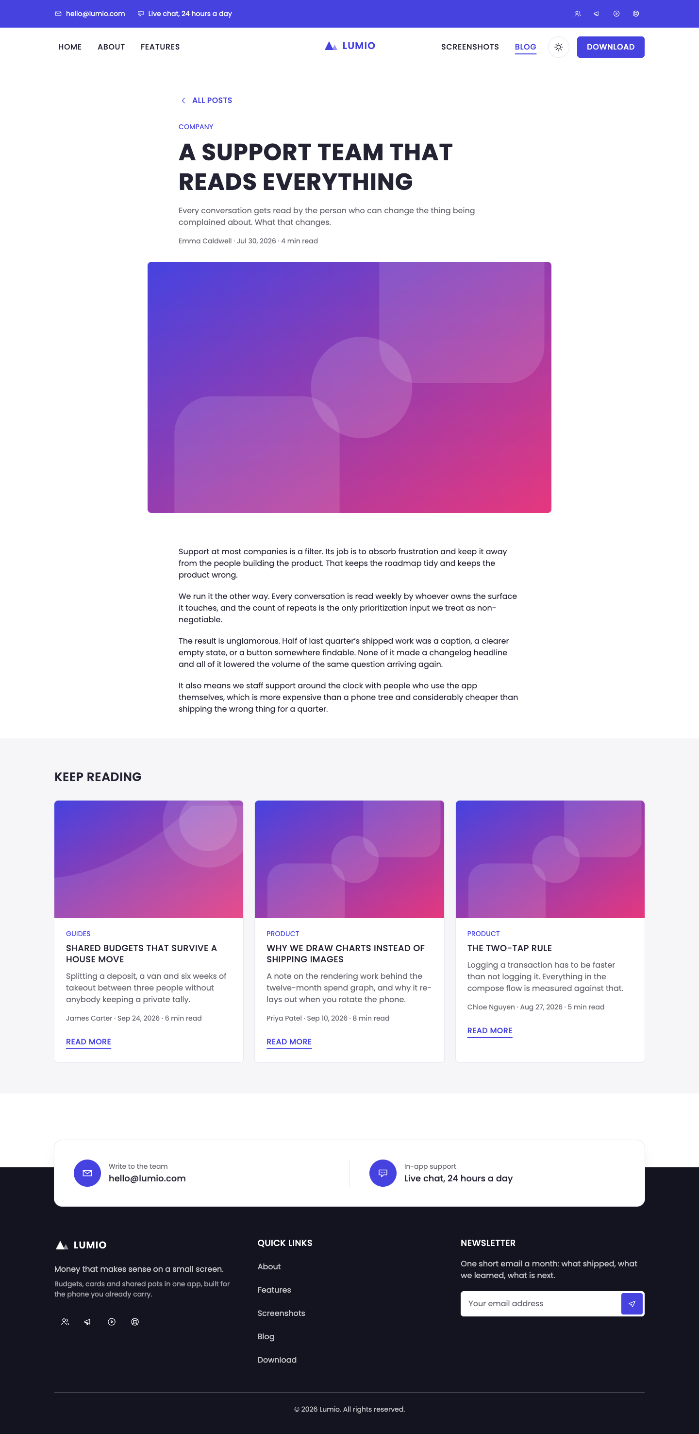 Lumio website template preview 7