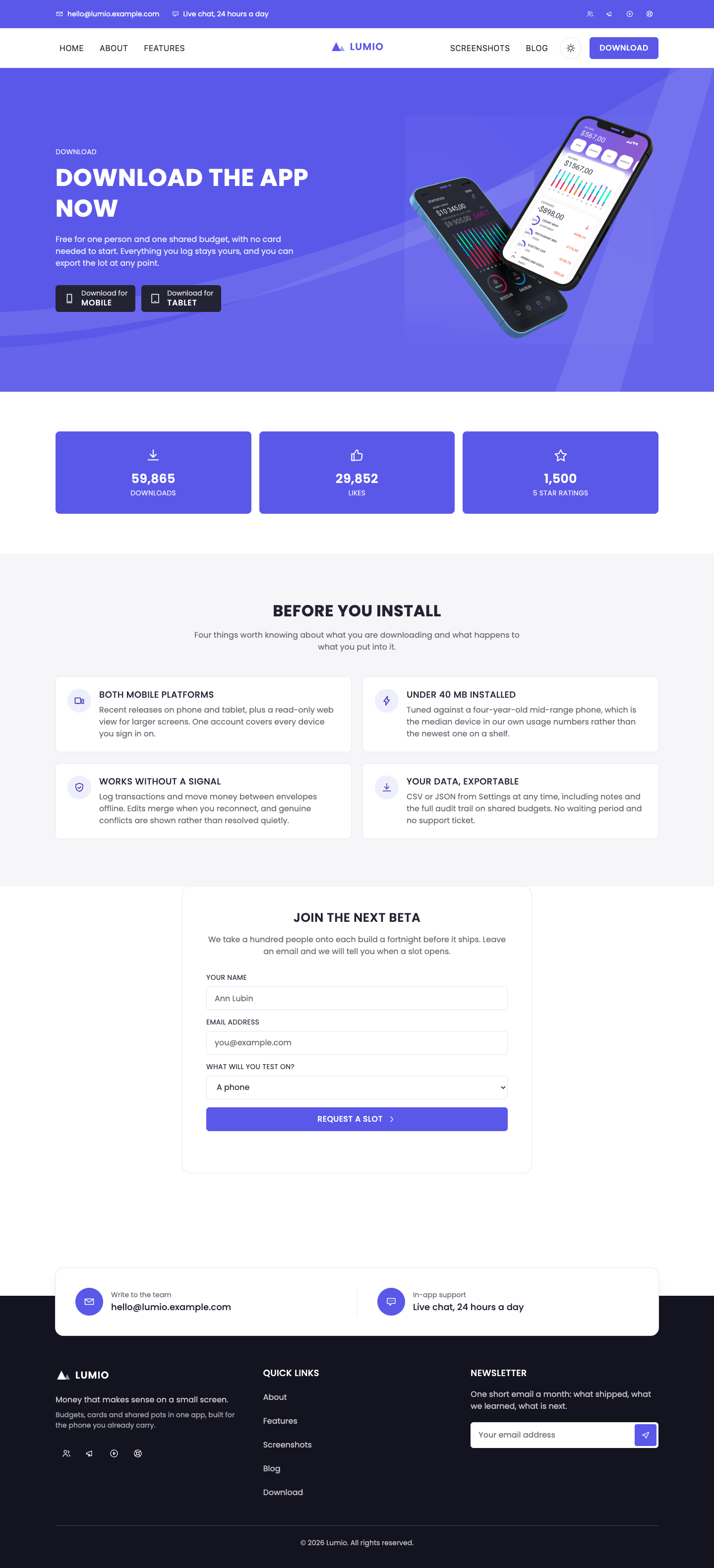 Lumio website template preview 9