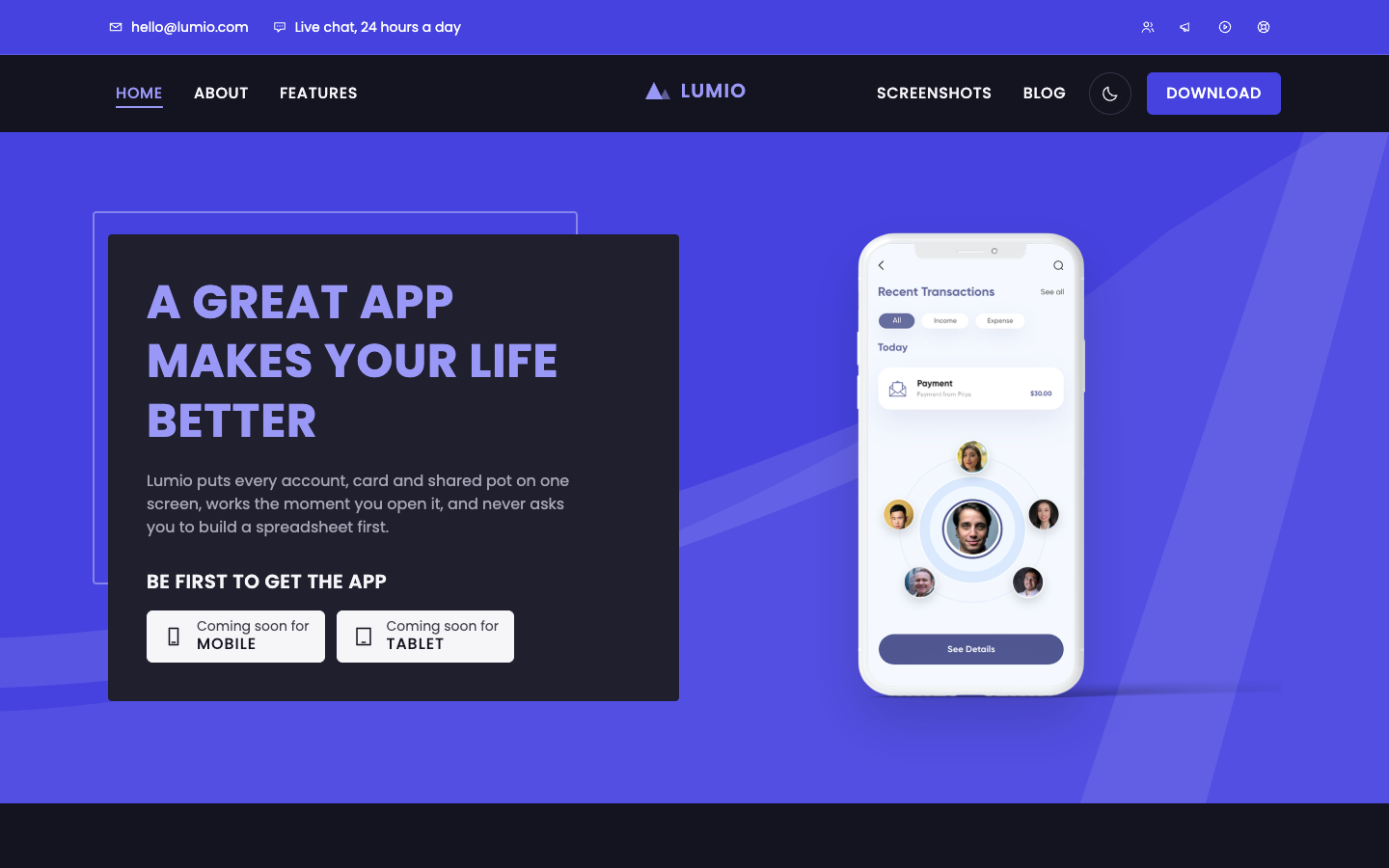 Lumio website template preview 2
