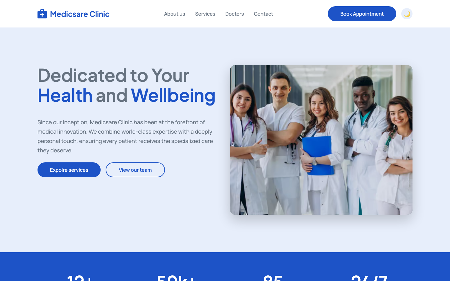 Medicsare website template — page 3