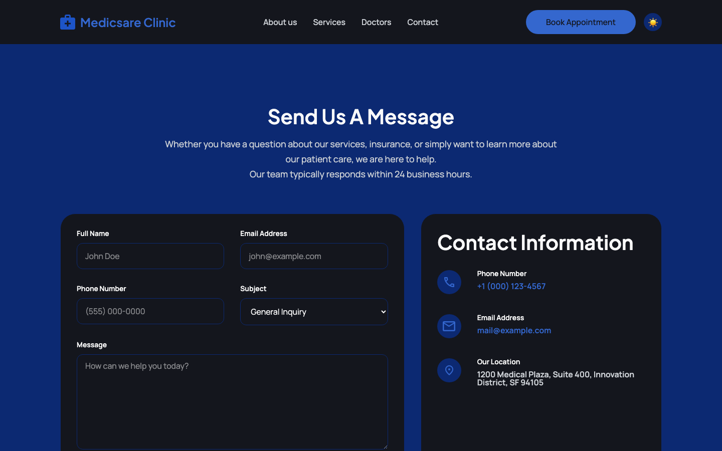 Medicsare website template — page 4