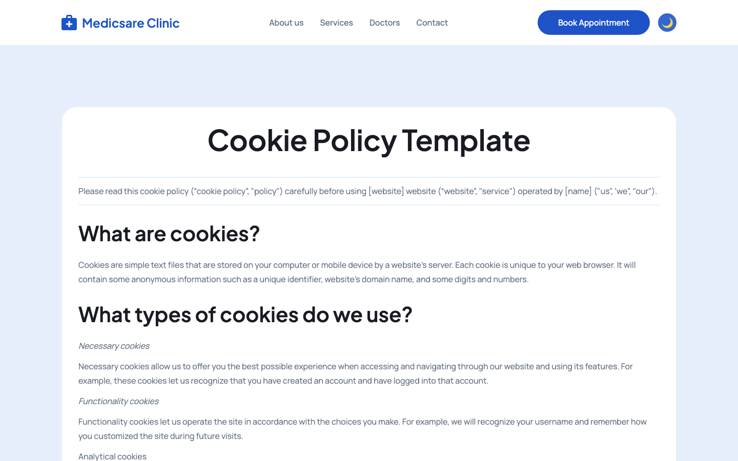 Medicsare website template — page 5