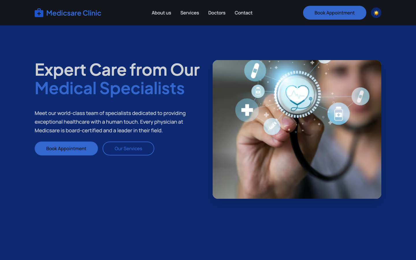 Medicsare website template — page 6
